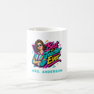 Mug Meilleur Prof Ever ! Personnalisé 80s Rétro pour L