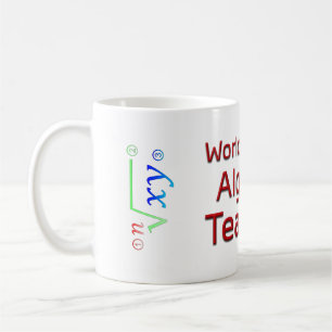 Mug Meilleur professeur d'algèbre du monde avec formu