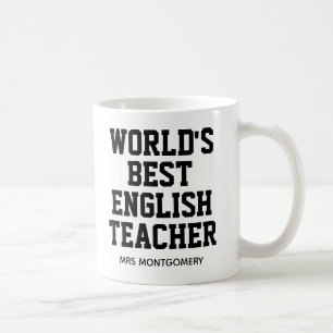 Mug Meilleur professeur d'anglais personnalisé au mond