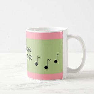 Mug Meilleur professeur de musique rose et vert
