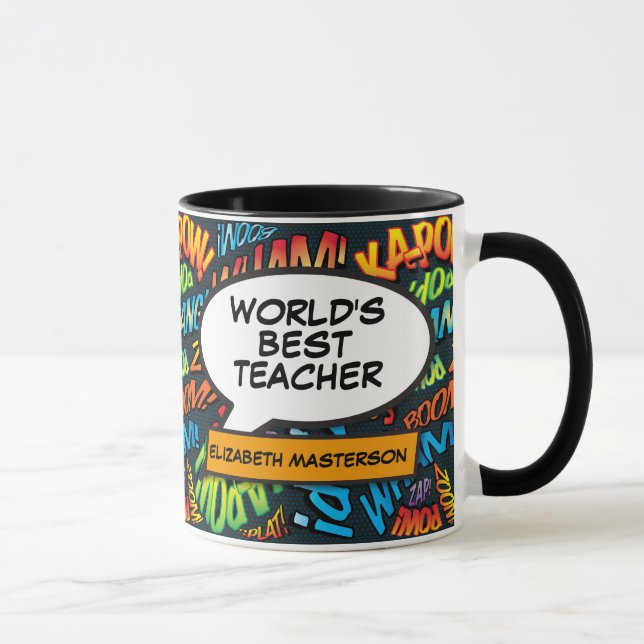 Mug Meilleur Professeur du Monde Drôle Rétro Bande Des (Droite)