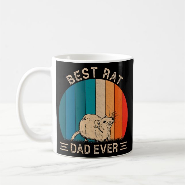 Mug Meilleur Rat Papa Jamais Retro Rat Fête des pères  (Gauche)