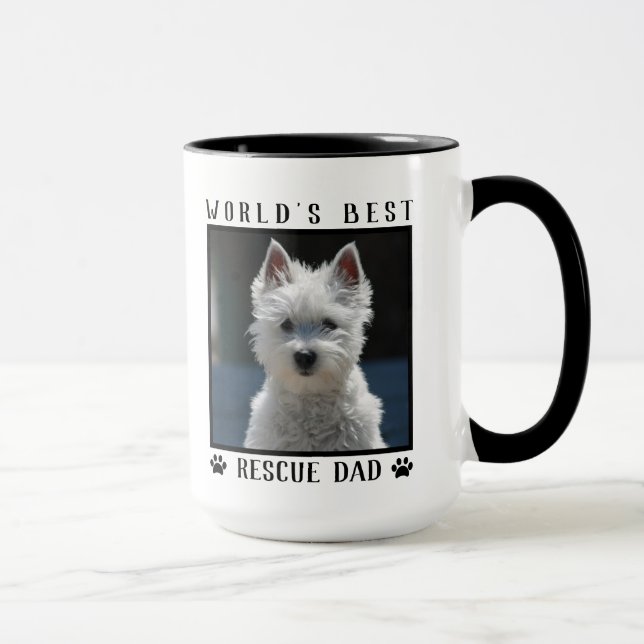 Mug Meilleur Secourt au monde Papa Empreintes de patte (Droite)