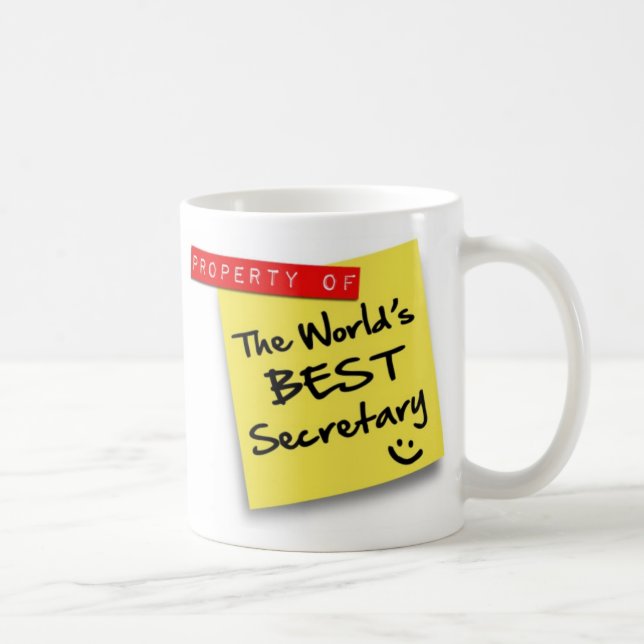 Mug Meilleur secrétaire Post du monde (Droite)