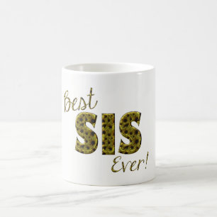 Mug Meilleur Sis Ever Sunflower Typographie Florale So