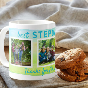 Mug Meilleur Stepdad Ever 3 photo brosse peinte