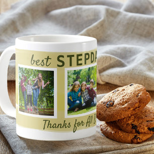 Mug Meilleur Stepdad Jamais - 3 Photo Brush Stroke