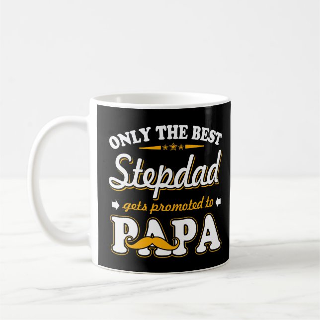 Mug Meilleur Stepdad Promu À Papa Pour Hommes Fête Des (Gauche)