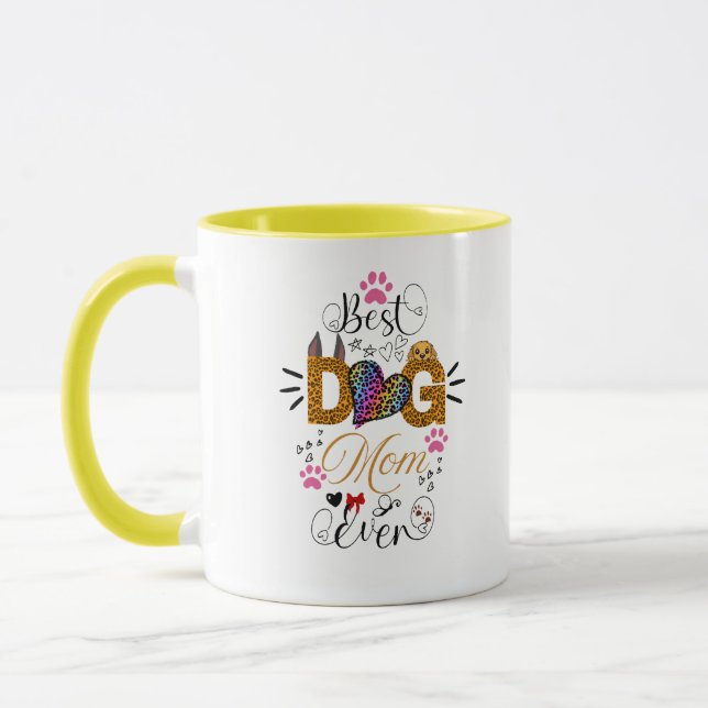 Mug Meilleur T-Shirt de Maman de Chien – Impression lé (Gauche)