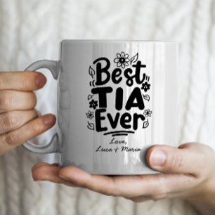 Mug "Meilleur Tia Ever" avec des noms personnalisés Ta