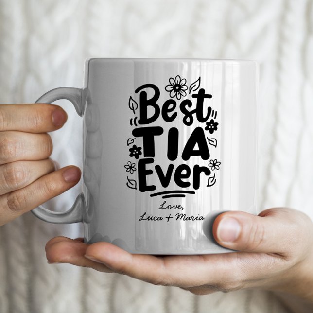 Mug "Meilleur Tia Ever" avec des noms personnalisés Ta (Créateur téléchargé)
