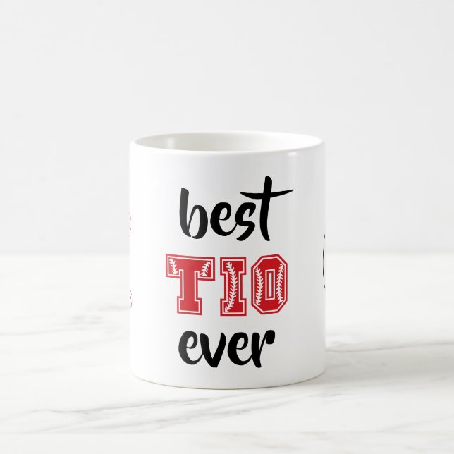 Mug Meilleur Tio Jamais Personnalisé Red Baseball (Centre)