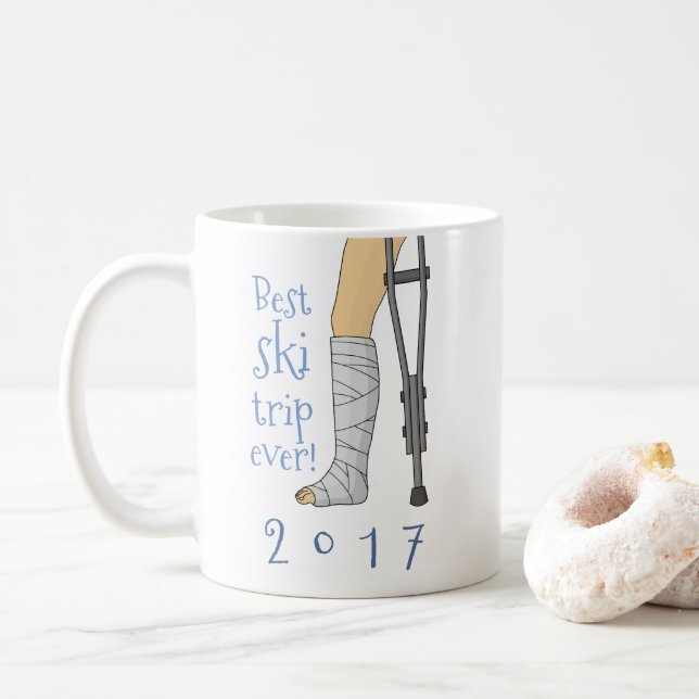 Mug Meilleur voyage à ski jamais ! Drôle (Avec donut)