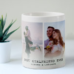 Mug Meilleure amie jamais | Modern 4 Photo Collage<br><div class="desc">Photo-collage personnalisé moderne, avec 4 photos de votre choix facilement téléchargé à partir de votre téléphone ou ordinateur, le texte 'Meilleure amie Ever' et le/les nom(s). Tout le texte peut être customisé et fonctionnerait bien pour petit ami, mari, femme, soeur, frère, ami etc. Un cadeau de conservation abordable pour les...</div>
