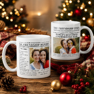 Mug Meilleure Amie Photo de Journal Vintage Noir et Bl