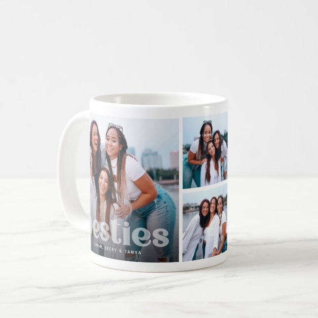 Mug Meilleure amie Typographie tendance 4 Photo souven (Devant gauche)