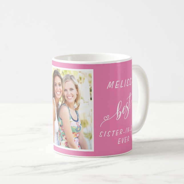 Mug Meilleure belle-soeur jamais photo rose personnali (Devant droit)