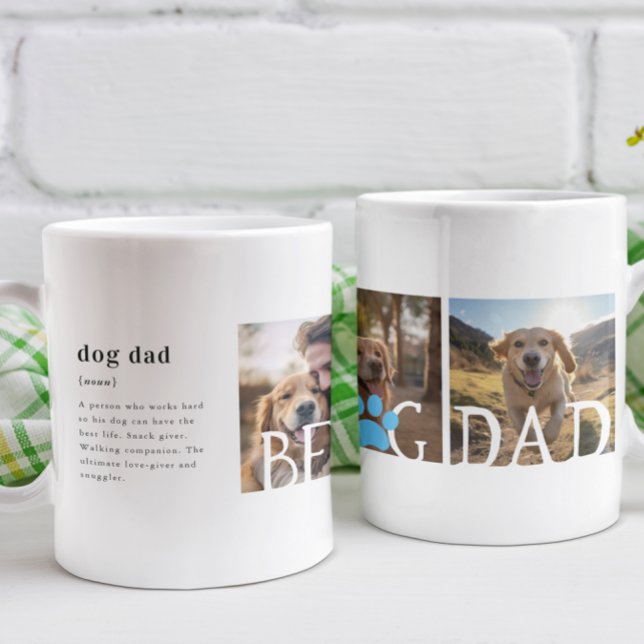 Mug Meilleure Définition de Papa Chien | Trois Photos (Créateur téléchargé)