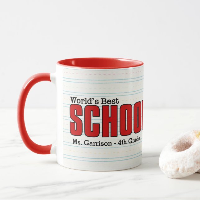 Mug Meilleure Ecole du monde Drôle Parle Mon Esprit (Avec donut)