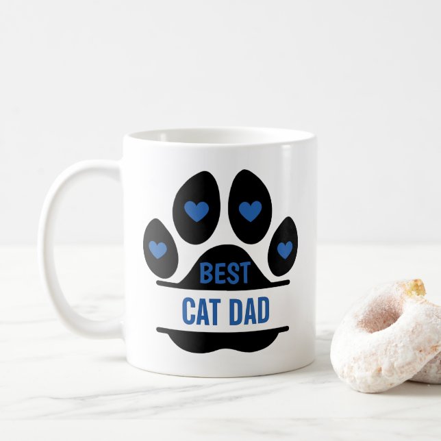 Mug Meilleure Empreinte de Patte de Papa Chat (Avec donut)