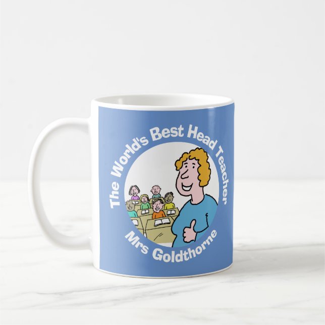 Mug Meilleure enseignante en chef féminine au monde (Gauche)