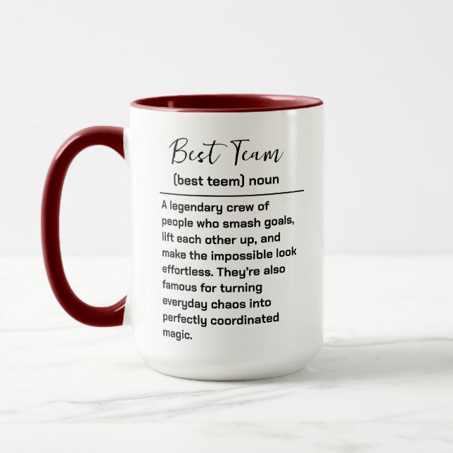 Mug Meilleure Équipe de Tous les Temps | Appréciation  (Gauche)