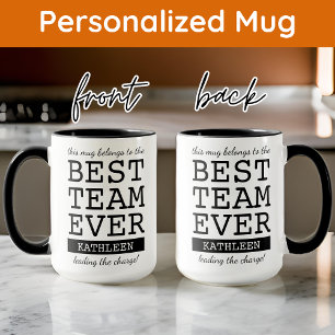 Mug Meilleure Équipe Jamais Nom Personnalisé Mug, Cowo