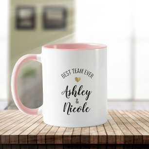 Mug MEILLEURE ÉQUIPE JAMAIS personnalisé Coworker text