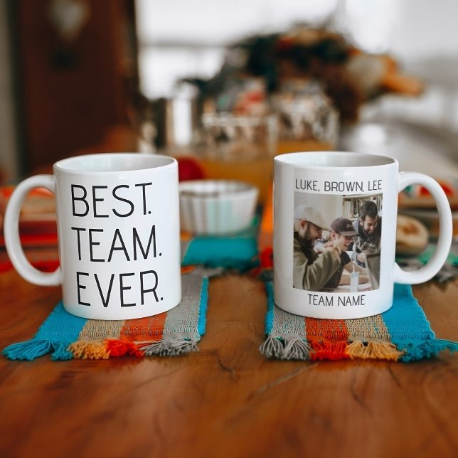 Mug Meilleure équipe jamais - Photo de l'équipe de bur (Créateur téléchargé)