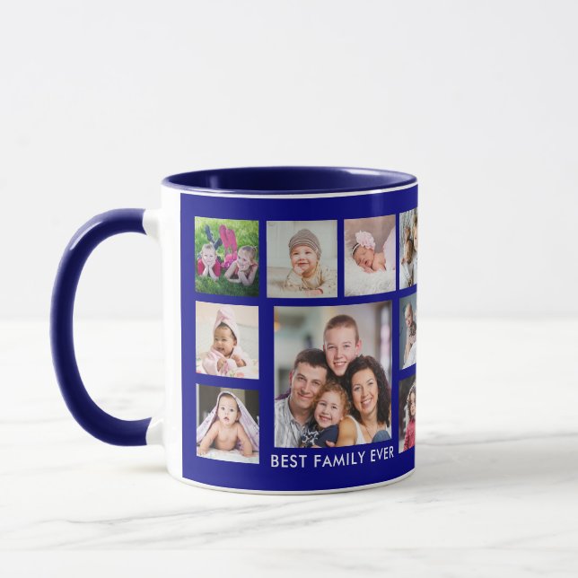 Mug Meilleure famille Jamais Nom 18 Photo Collage Mari (Gauche)