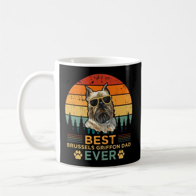 Mug Meilleure Fête des pères de Brussels Griffon Papa (Gauche)