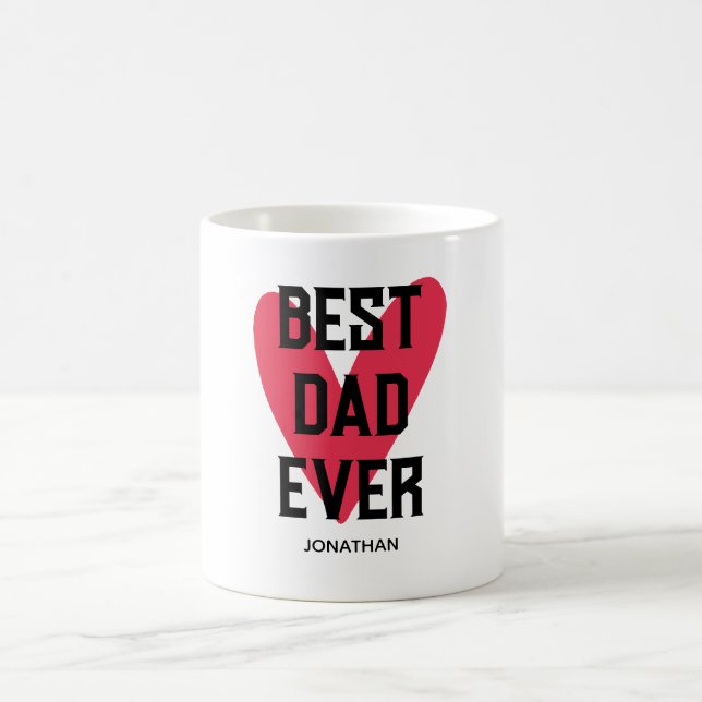 Mug Meilleure Fête des pères de coeur rose pour papa (Centre)