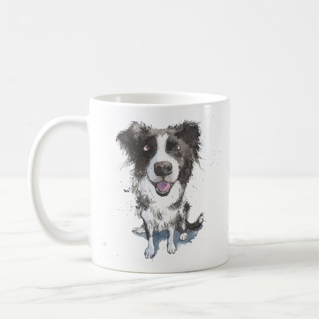 Mug Meilleure frontière Collie Papa toujours personnal (Gauche)