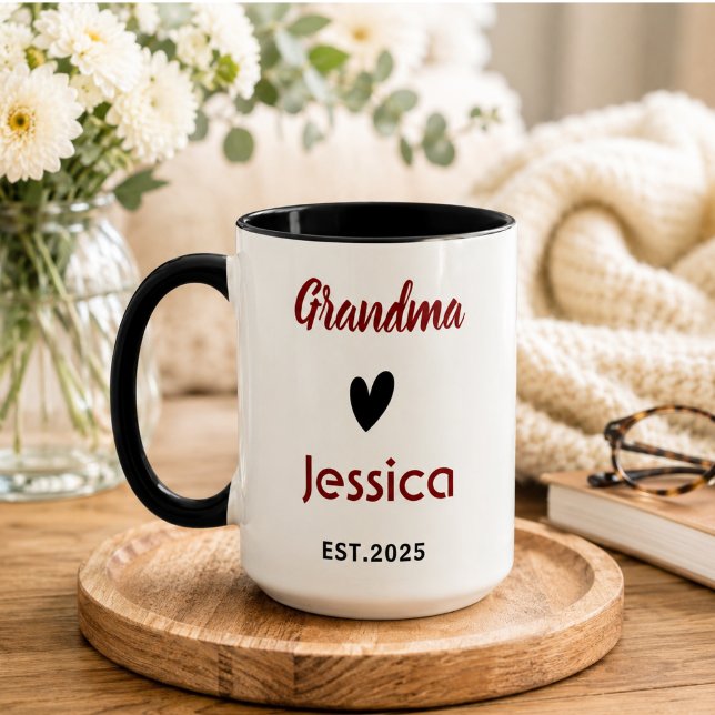 Mug Meilleure Grand-mère du Monde | Bonne Fête des Gra (Best Grandma Ever | Happy Grandparents Day Mug)