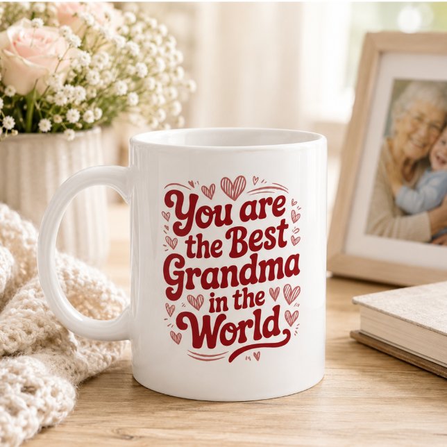 Mug Meilleure Grand-mère du Monde | Photo Fête des Gra (Best Grandma Ever | Photo Grandparents Day Coffee Mug)