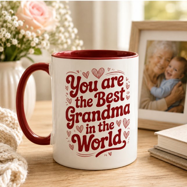 Mug Meilleure Grand-mère du Monde | Photo Fête des Gra (Best Grandma Ever | Photo Grandparents Day Mug)