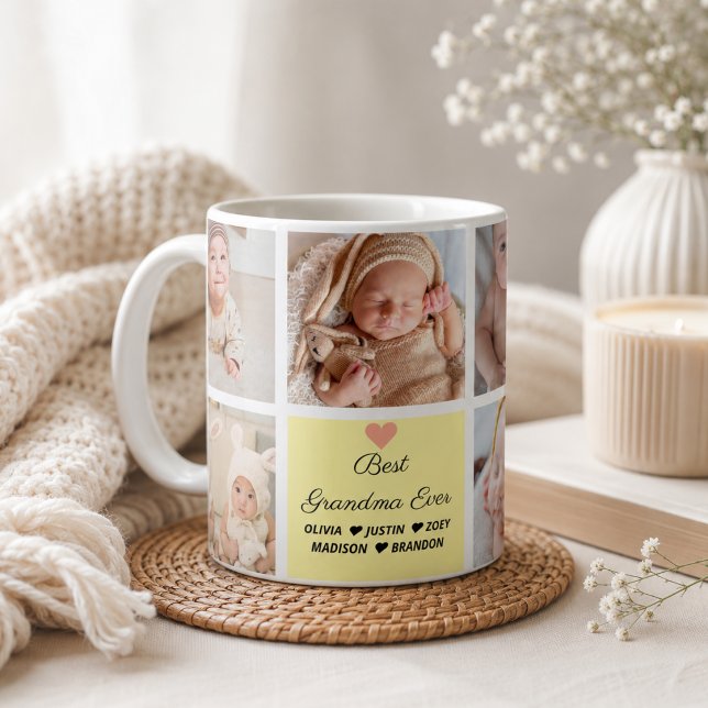 Mug Meilleure Grand-mère Ever Collage de 8 Photos (Best Grandma Ever 8-Photo Collage Coffee Mug
)