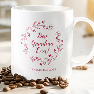 Mug Meilleure Grand-mère Famille Couronne Année Magent