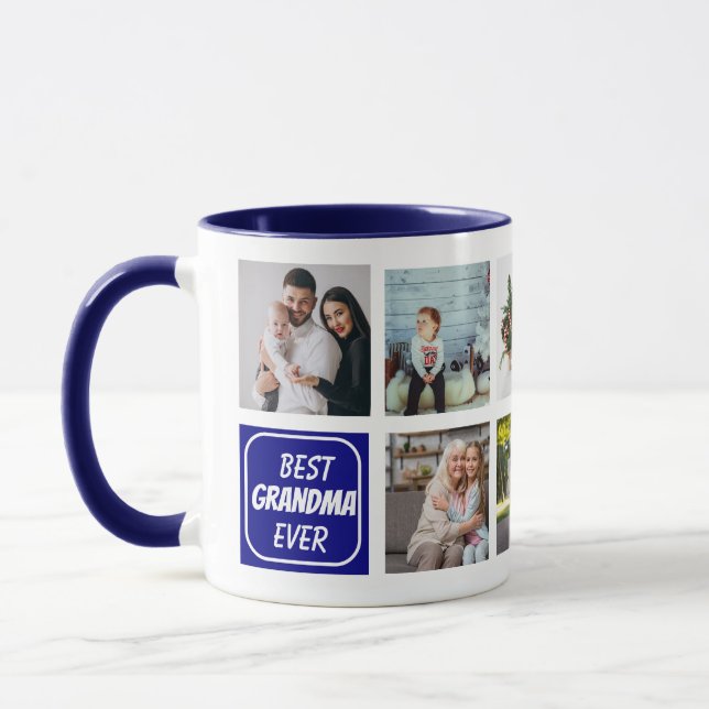 Mug Meilleure grand-mère jamais 8 photo personnalisée (Gauche)