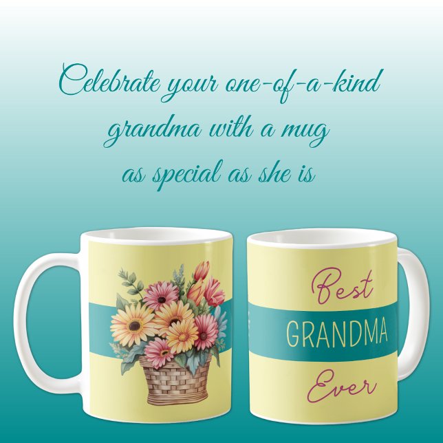 Mug Meilleure grand-mère jamais gerbera fleurs jaune (Créateur téléchargé)