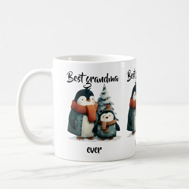 Mug Meilleure Grand-mère Jamais Penguins d'Hiver (Gauche)