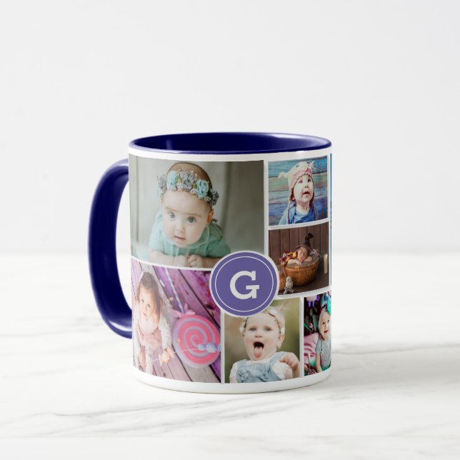 Mug Meilleure grand-mère jamais photo Collage Monogram (Devant gauche)