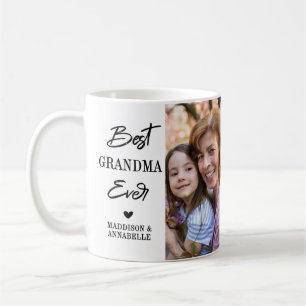 Mug Meilleure grand-mère personnalisée avec 2 photos