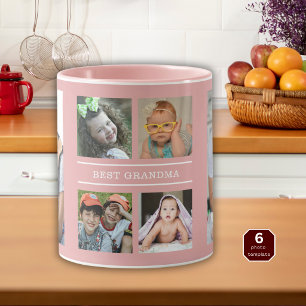 Mug Meilleure grand-mère personnalisée avec 6 photos e