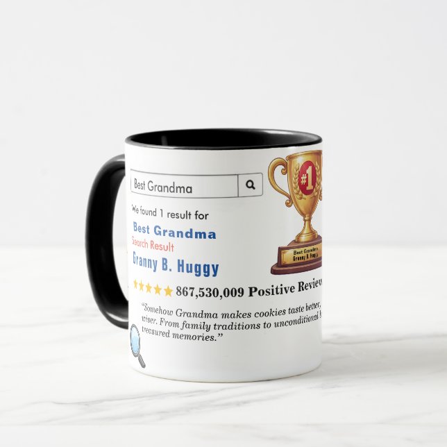 Mug Meilleure grand-mère personnalisée drôle (Devant gauche)