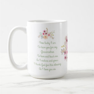 Mug Meilleure GRAND-MÈRE POEM du monde, Floral Personn