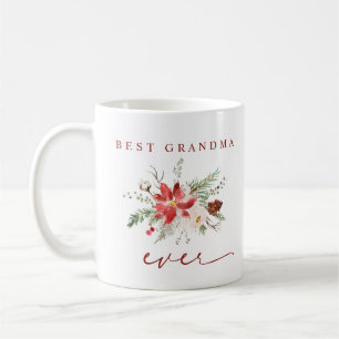Mug Meilleure Grand-mère Poinsettia Floral Noël
