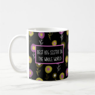 Mug Meilleure Grande Soeur Fleurie Foncé Féminin