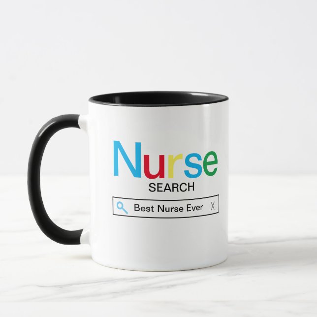 Mug Meilleure infirmière jamais moteur de recherche Ré (Gauche)