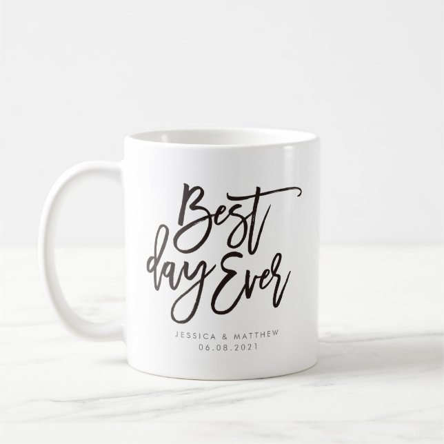 Mug Meilleure journée de calligraphie personnalisée (Gauche)
